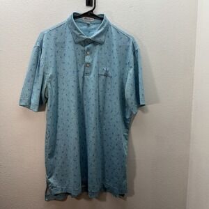 Peter Millar Polo Golf Shirt Mens M Summer Comfort Streamsong Black Jellyfish